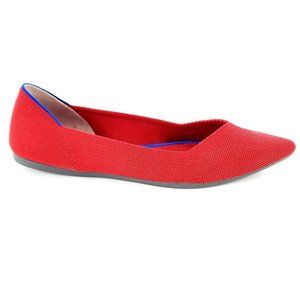 Rothy's Red Pointed Toe Knit Flat Replacement Amputee Right Shoe 8.5 Single Shoe